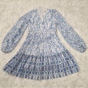Japna -Floral Blue and White Dress. Size XS